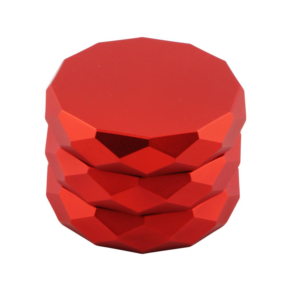 Diamond Design Metal Grinder-4 Piece-Red