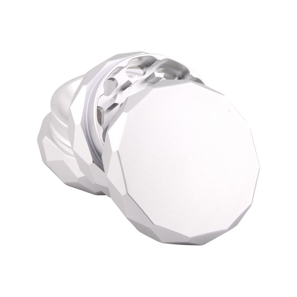 Diamond Design Metal Grinder-4 Piece-Silver