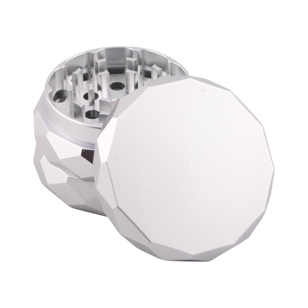Diamond Design Metal Grinder-4 Piece-Silver