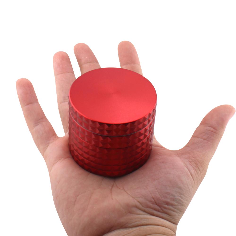 Dodecahedron Design Metal Grinder-4 Piece-Red