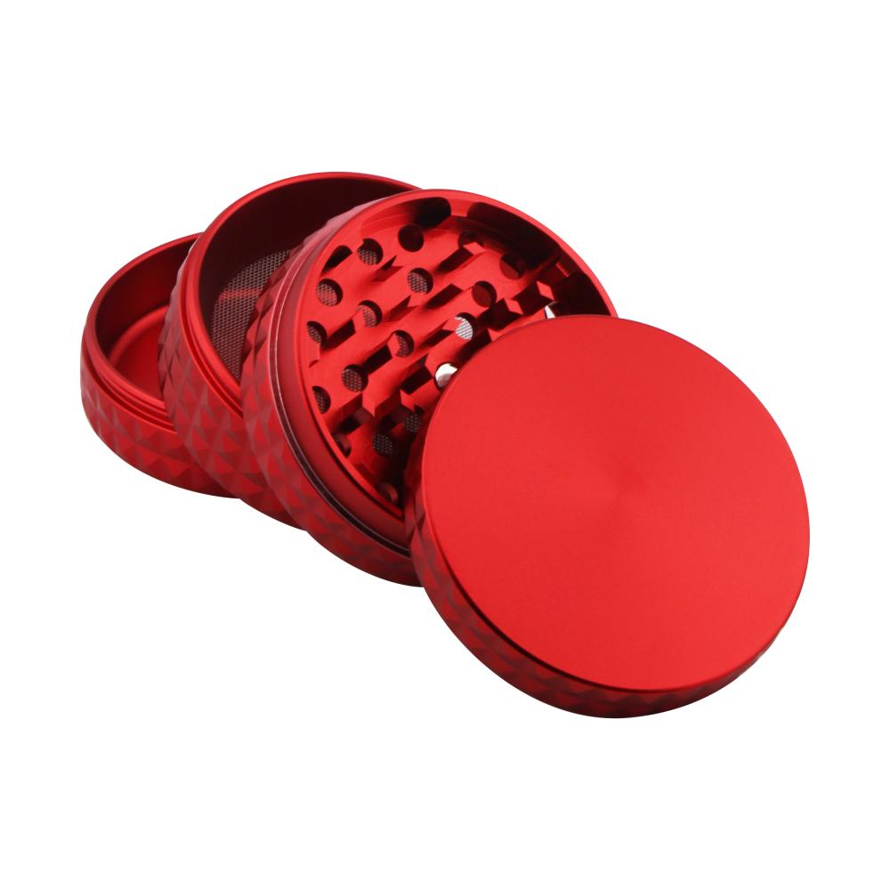 Dodecahedron Design Metal Grinder-4 Piece-Red