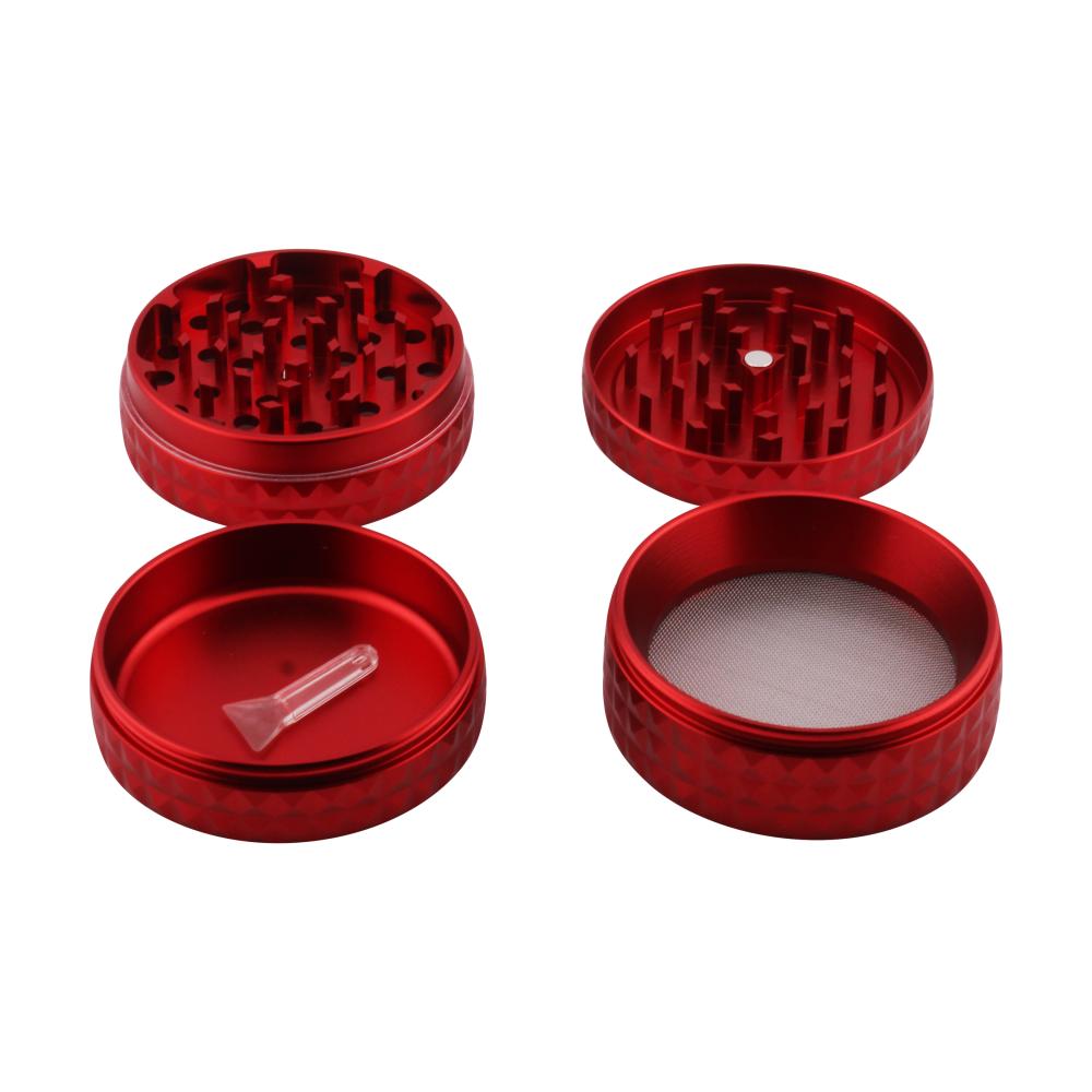 Dodecahedron Design Metal Grinder-4 Piece-Red