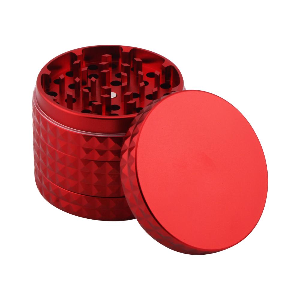 Dodecahedron Design Metal Grinder-4 Piece-Red