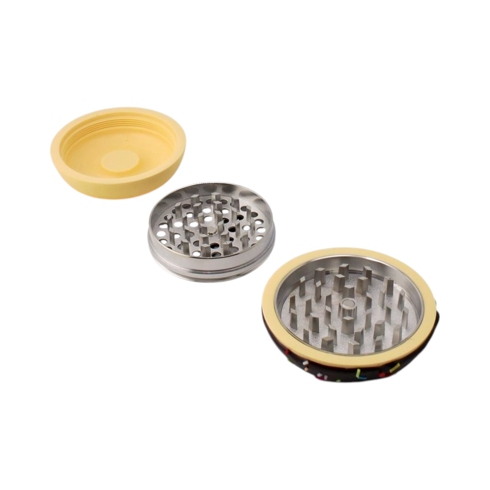 Donuts Shape Plastic Grinder-3 Piece-Black