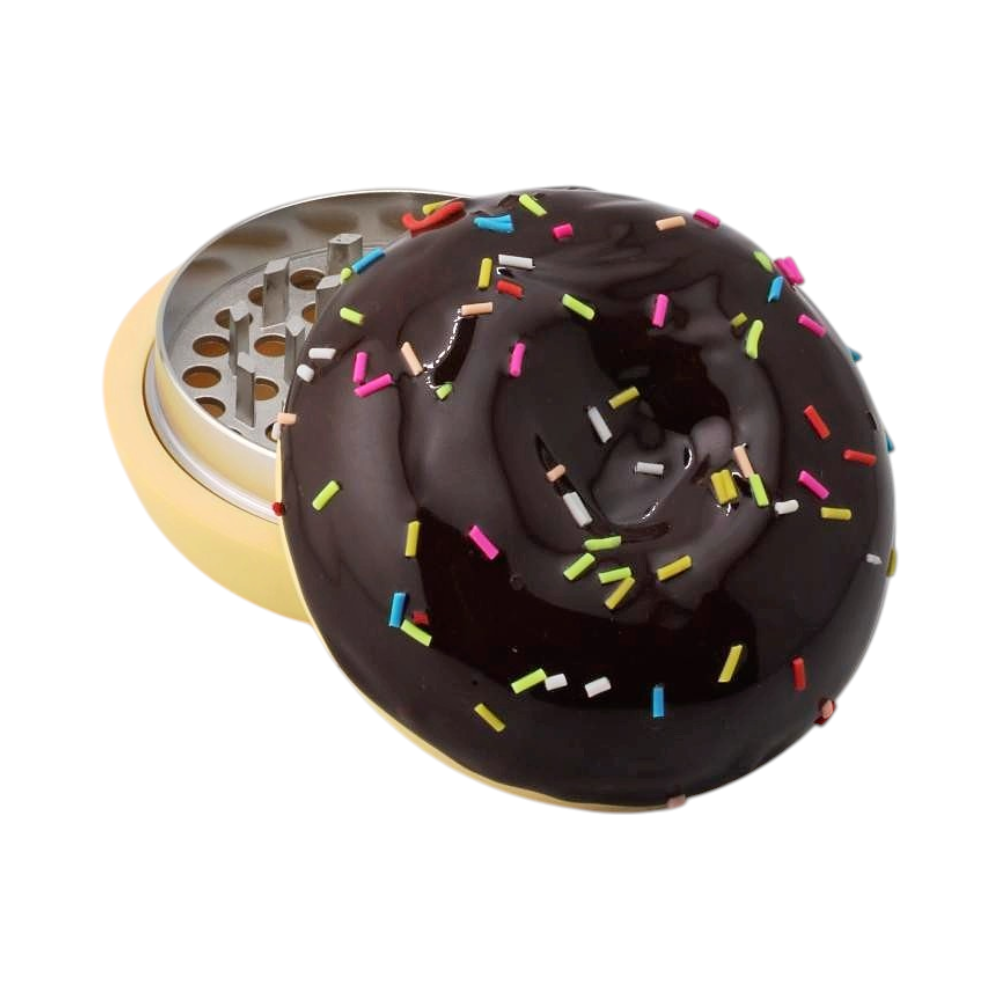 Donuts Shape Plastic Grinder-3 Piece-Black
