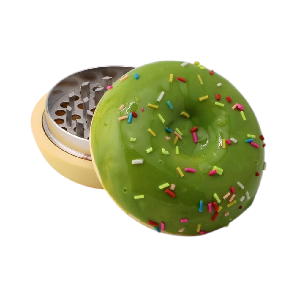 Donuts Shape Plastic Grinder-3 Piece-Green
