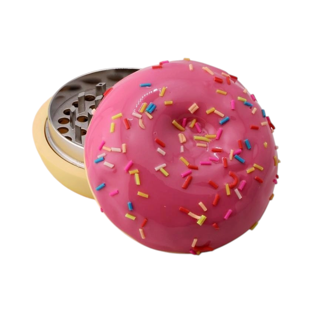 Donuts Shape Plastic Grinder-3 Piece-Pink