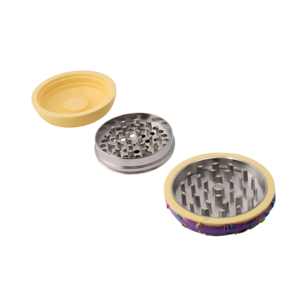 Donuts Shape Plastic Grinder-3 Piece-Purple