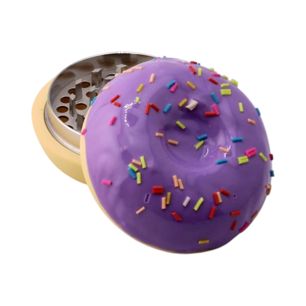 Donuts Shape Plastic Grinder-3 Piece-Purple