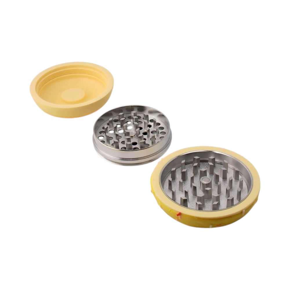 Donuts Shape Plastic Grinder-3 Piece-Yellow
