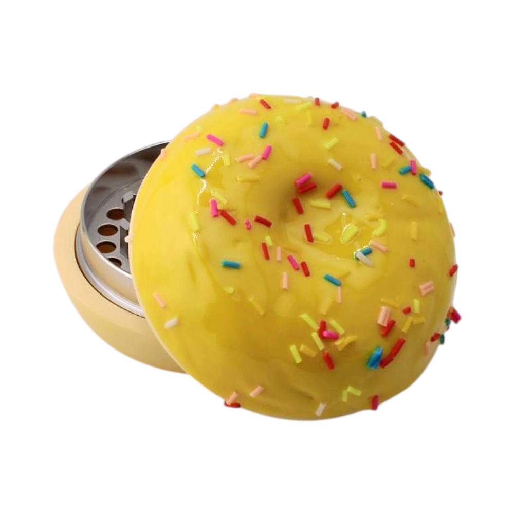 Donuts Shape Plastic Grinder-3 Piece-Yellow