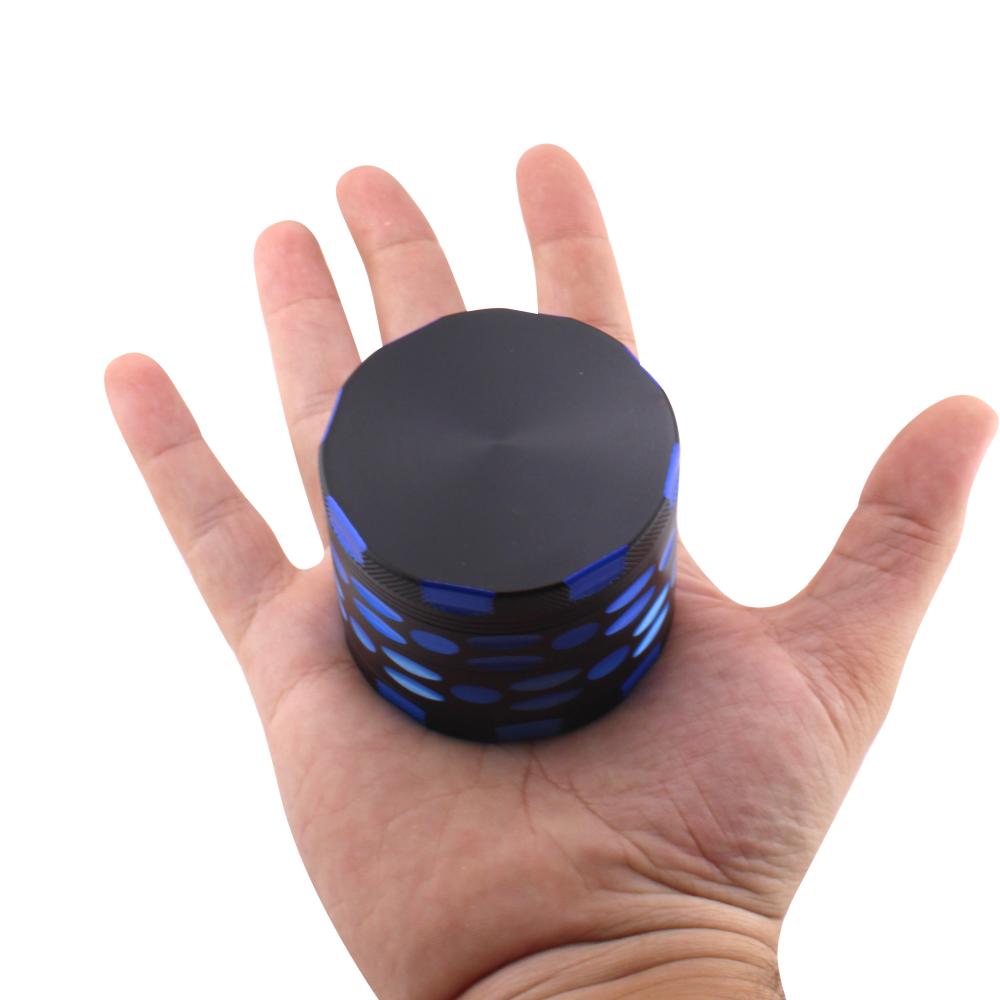 Dots Design Metal Grinder-4 Piece-Blue