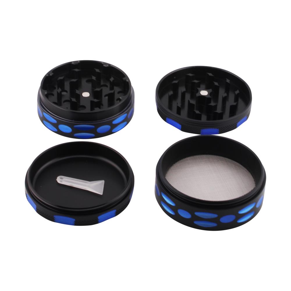 Dots Design Metal Grinder-4 Piece-Blue