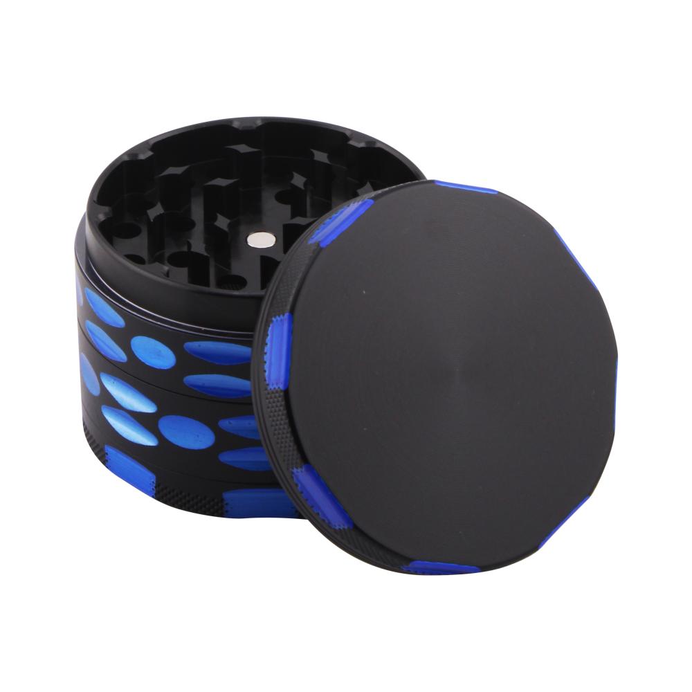 Dots Design Metal Grinder-4 Piece-Blue