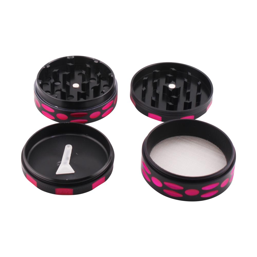 Dots Design Metal Grinder-4 Piece-Pink