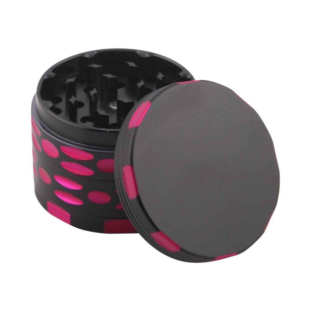 Dots Design Metal Grinder-4 Piece-Pink