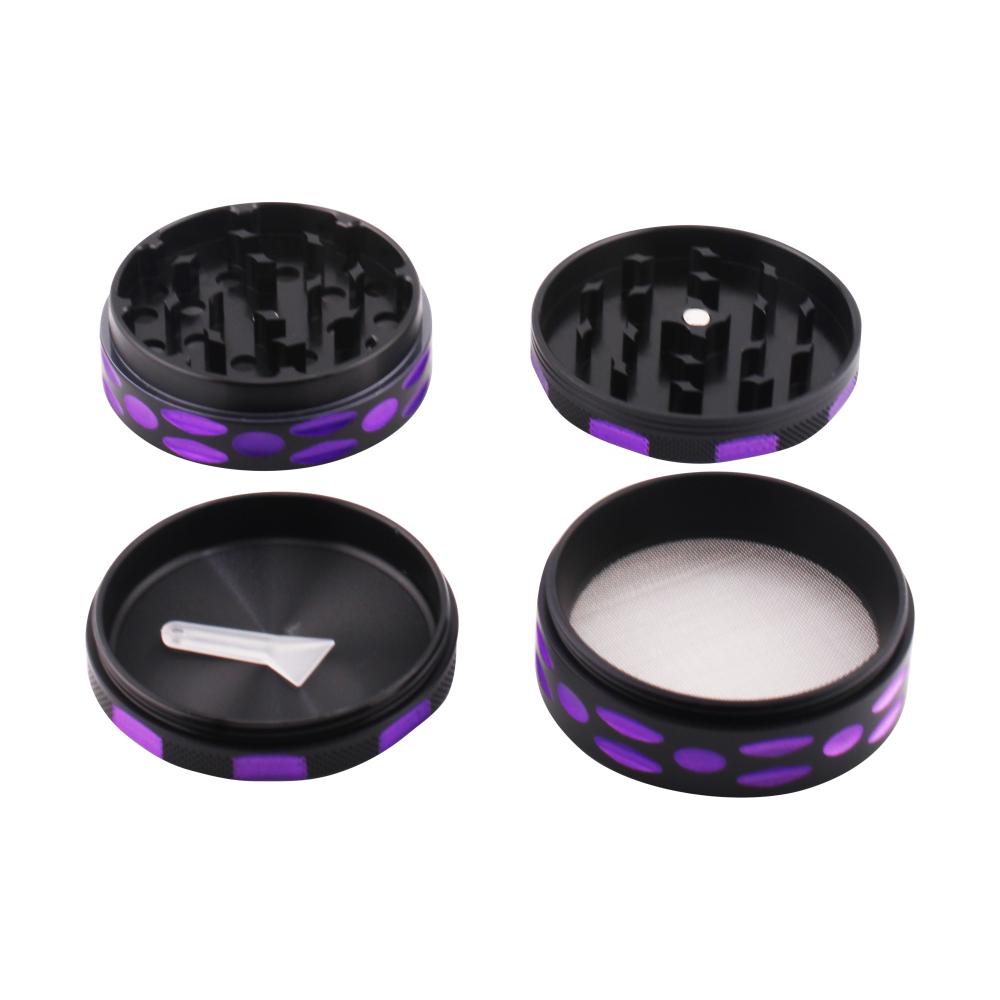 Dots Design Metal Grinder-4 Piece-Purple