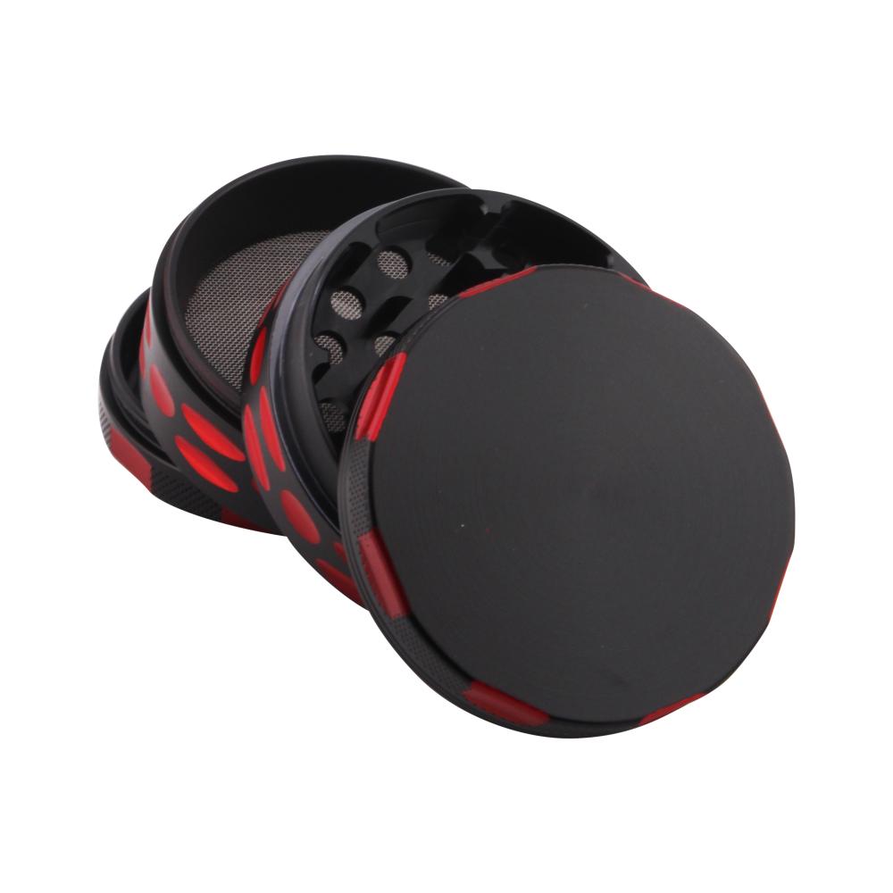 Dots Design Metal Grinder-4 Piece-Red