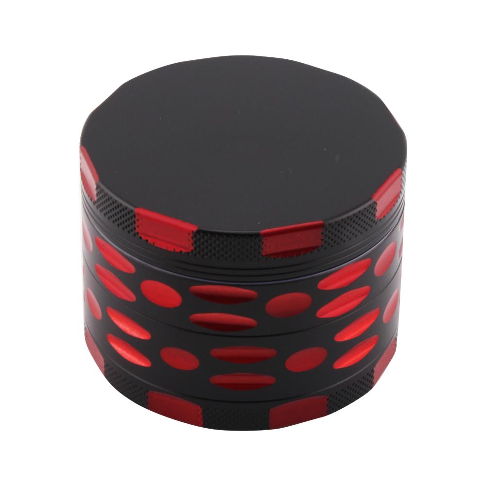 Dots Design Metal Grinder-4 Piece-Red