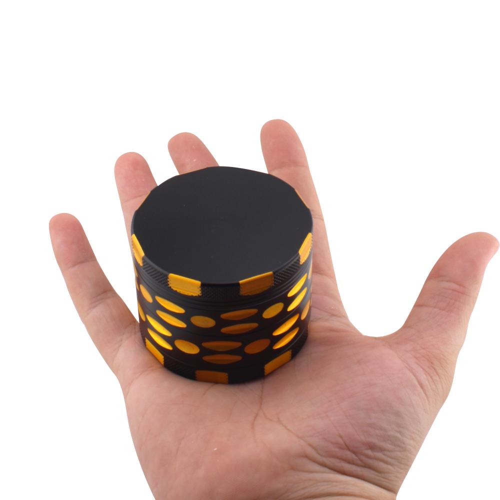 Dots Design Metal Grinder-4 Piece-Yellow