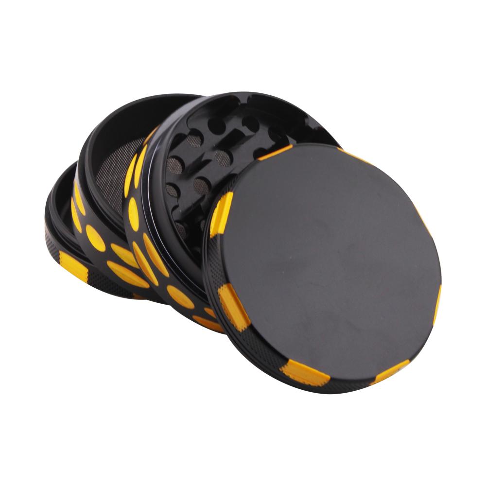 Dots Design Metal Grinder-4 Piece-Yellow