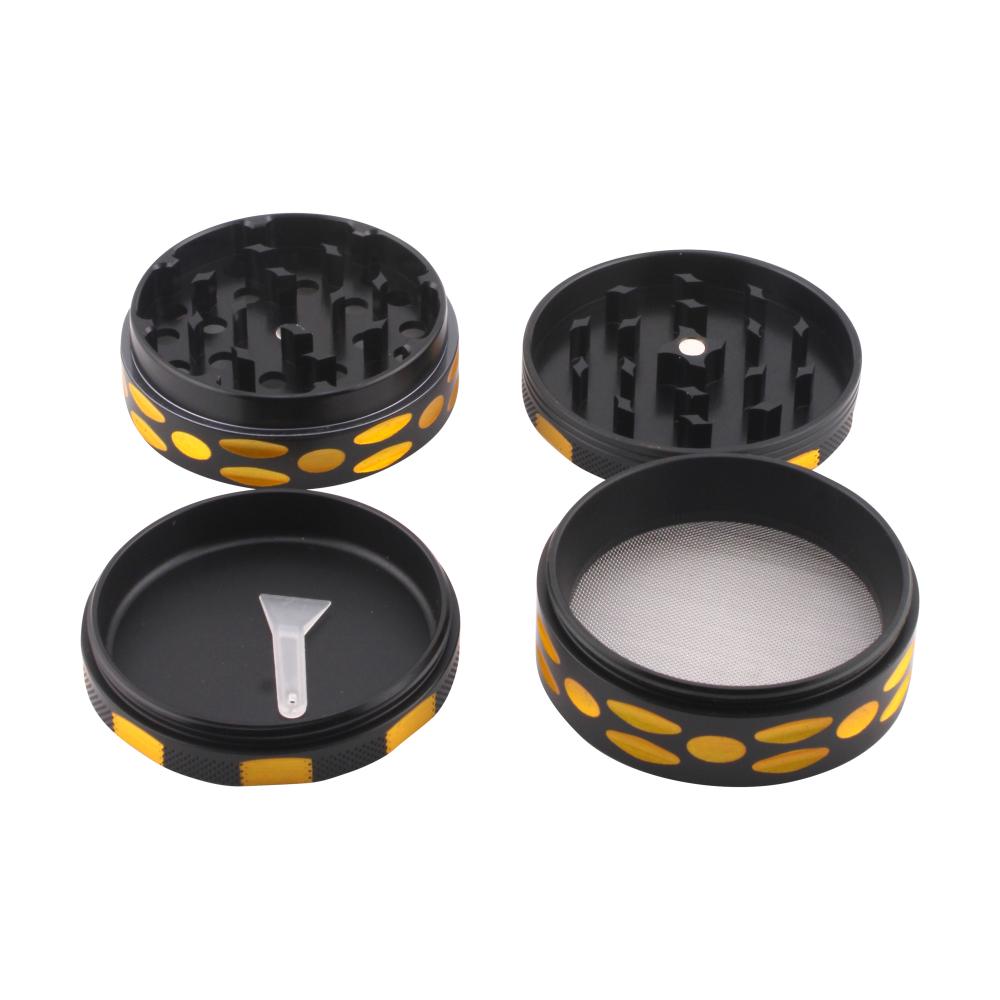 Dots Design Metal Grinder-4 Piece-Yellow