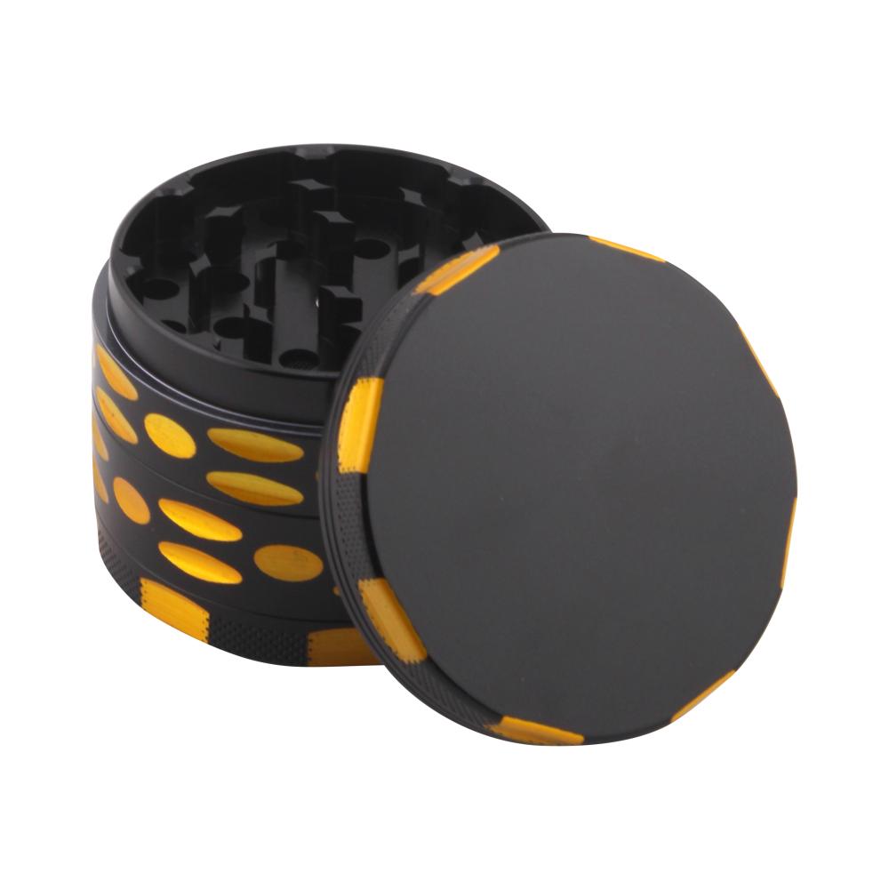 Dots Design Metal Grinder-4 Piece-Yellow