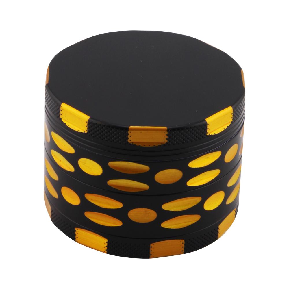 Dots Design Metal Grinder-4 Piece-Yellow