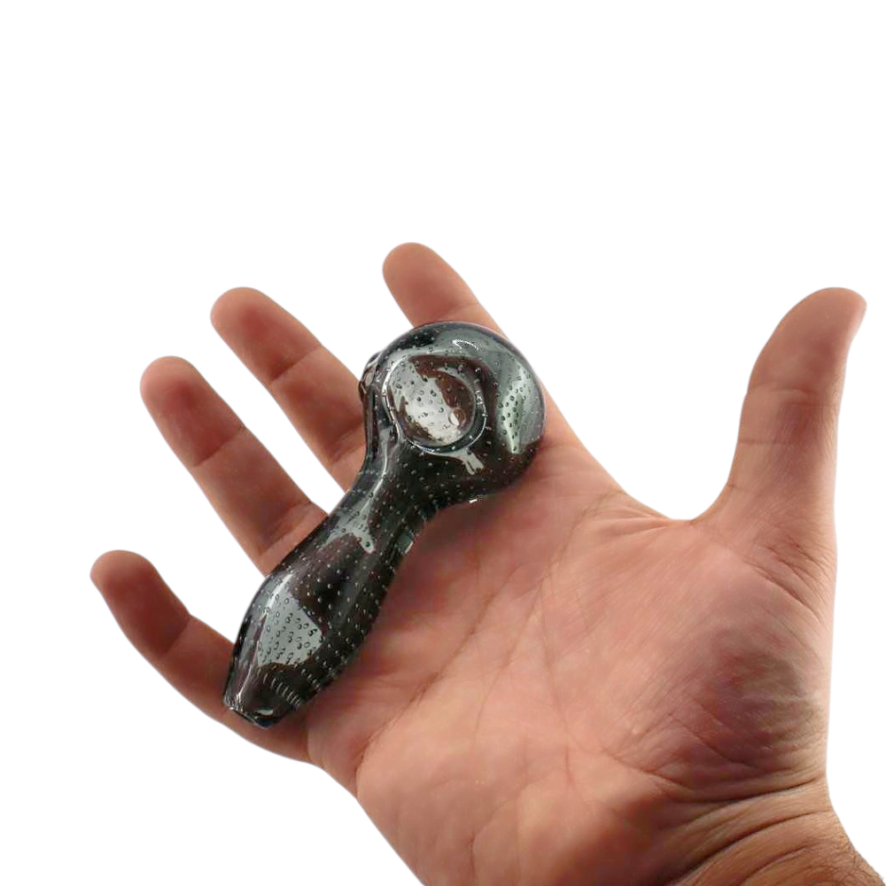 Dots Top Glass Hand Pipe-Black