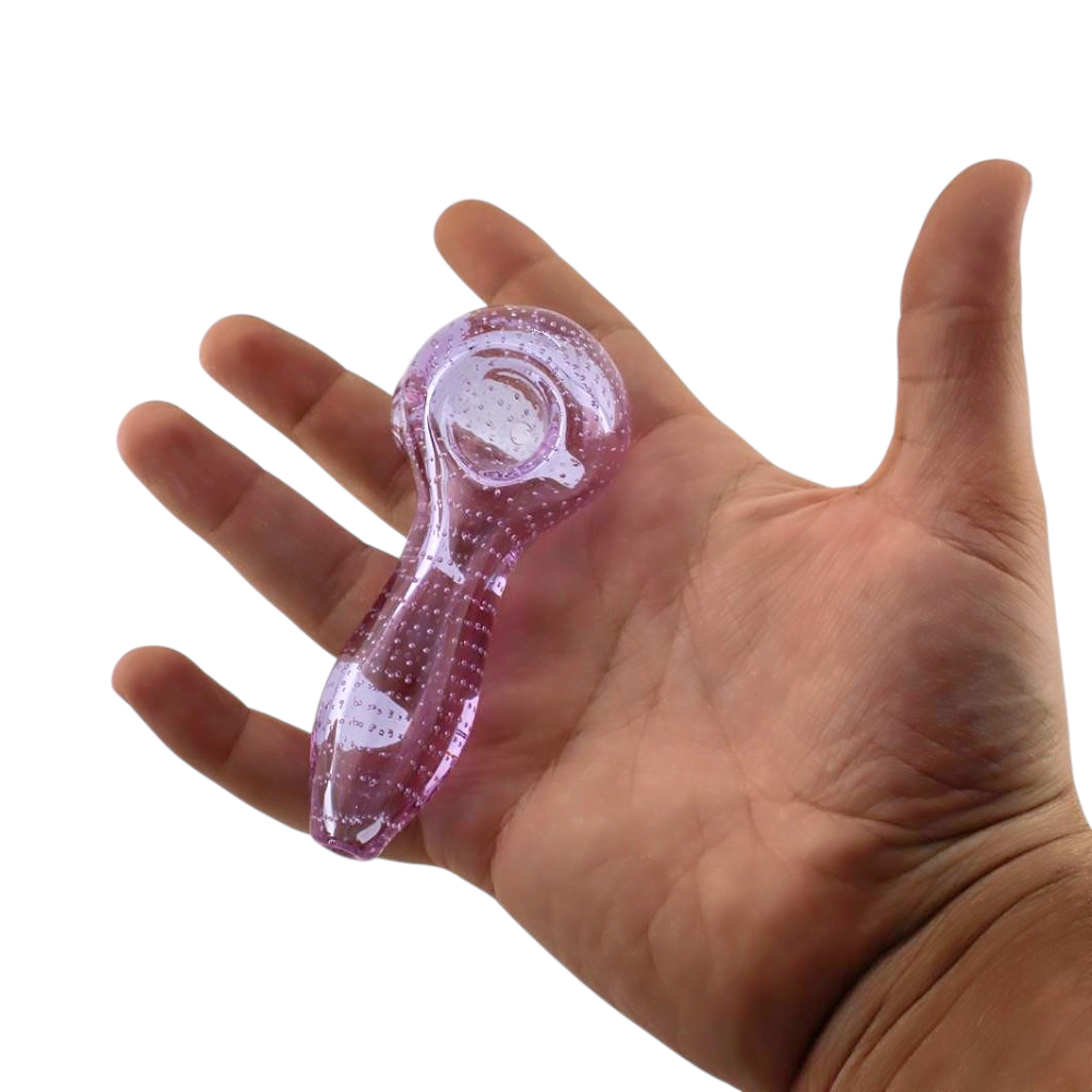 Dots Top Glass Hand Pipe-Purple