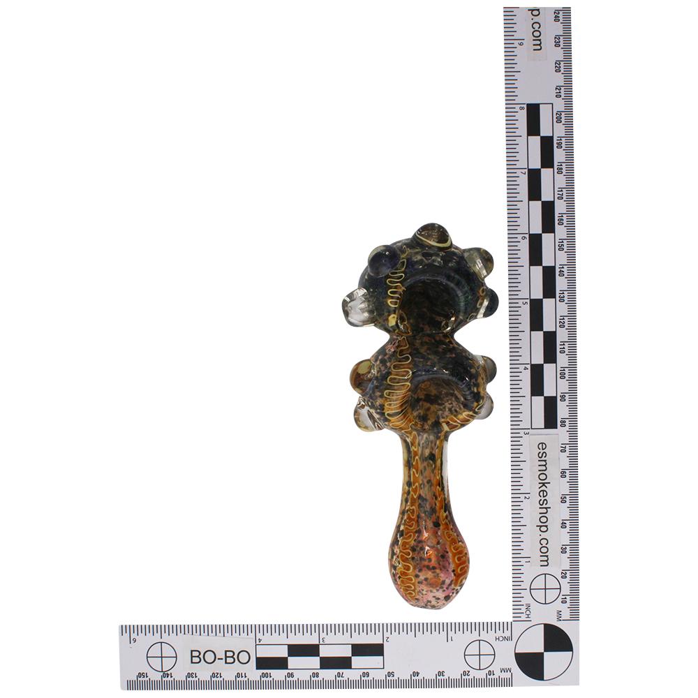 Double Bowl Glass Hand Pipe-Black