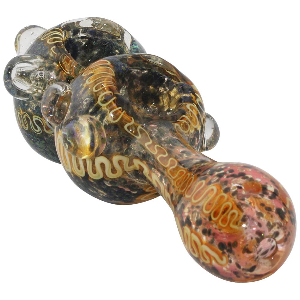 Double Bowl Glass Hand Pipe-Black