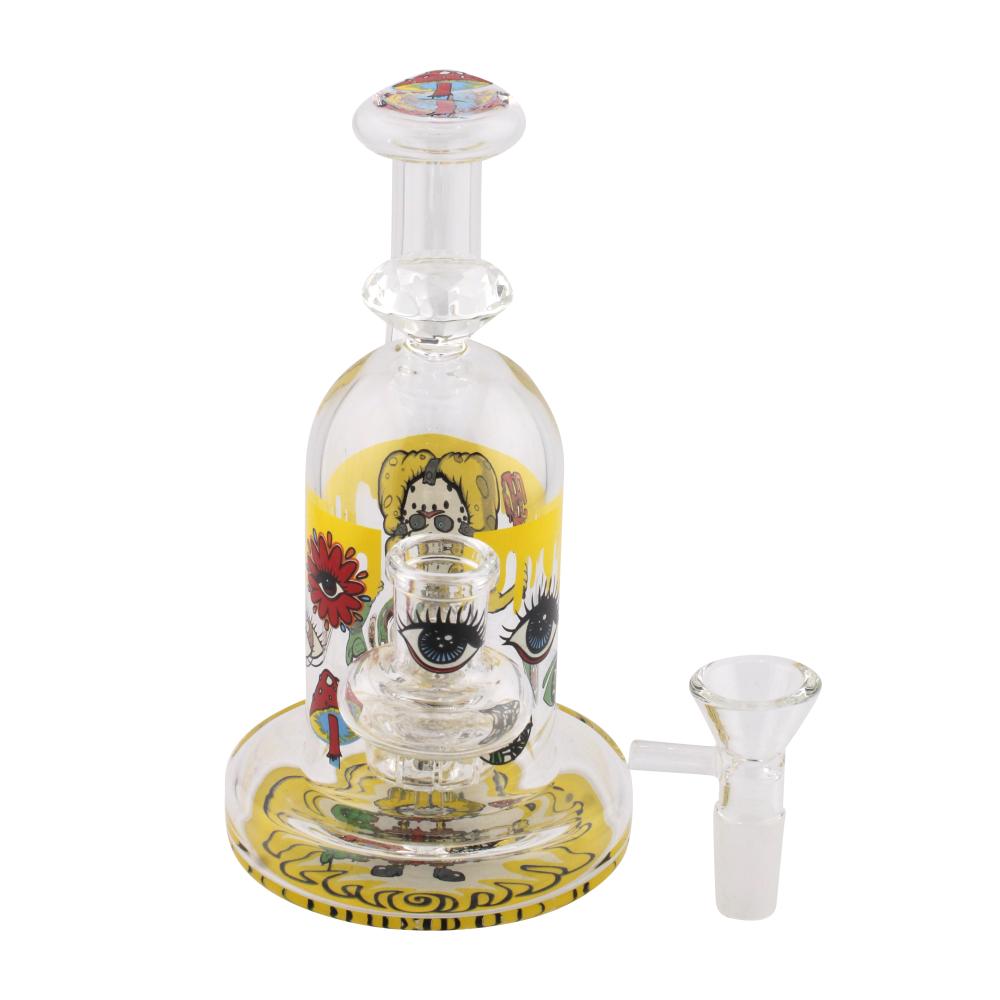 Dreamscape Mushroom Eye Water Pipe-Yellow