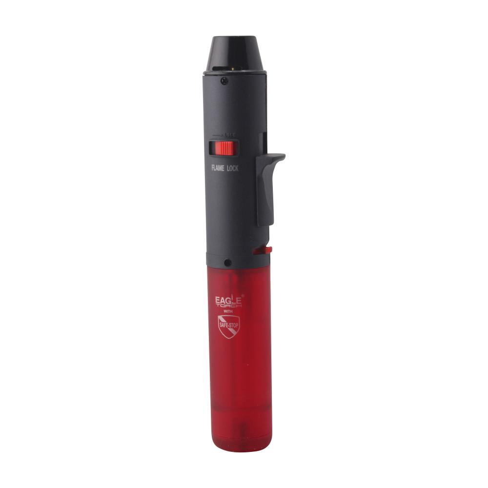 Eagle Pen Clear Single Flame Torch Lighter-Red