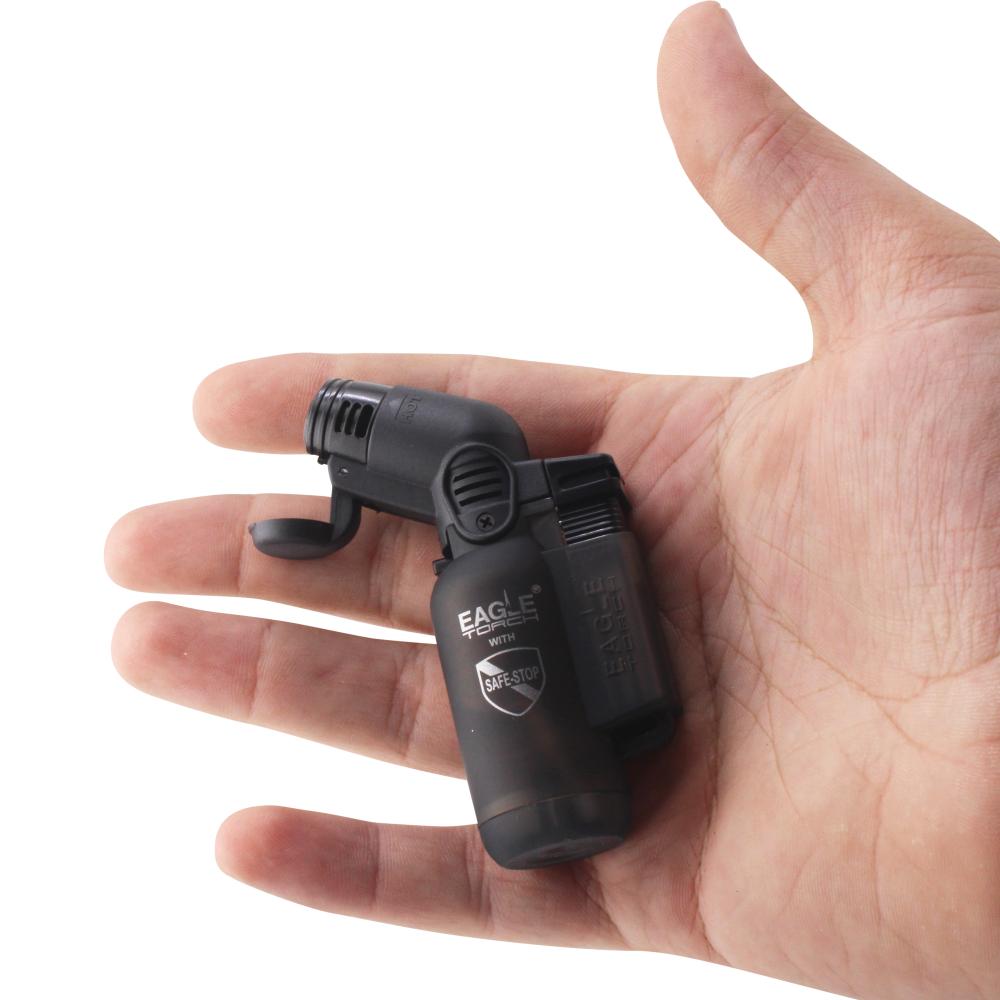 Eagle Small Transparent Single Flame Torch Lighter-Black