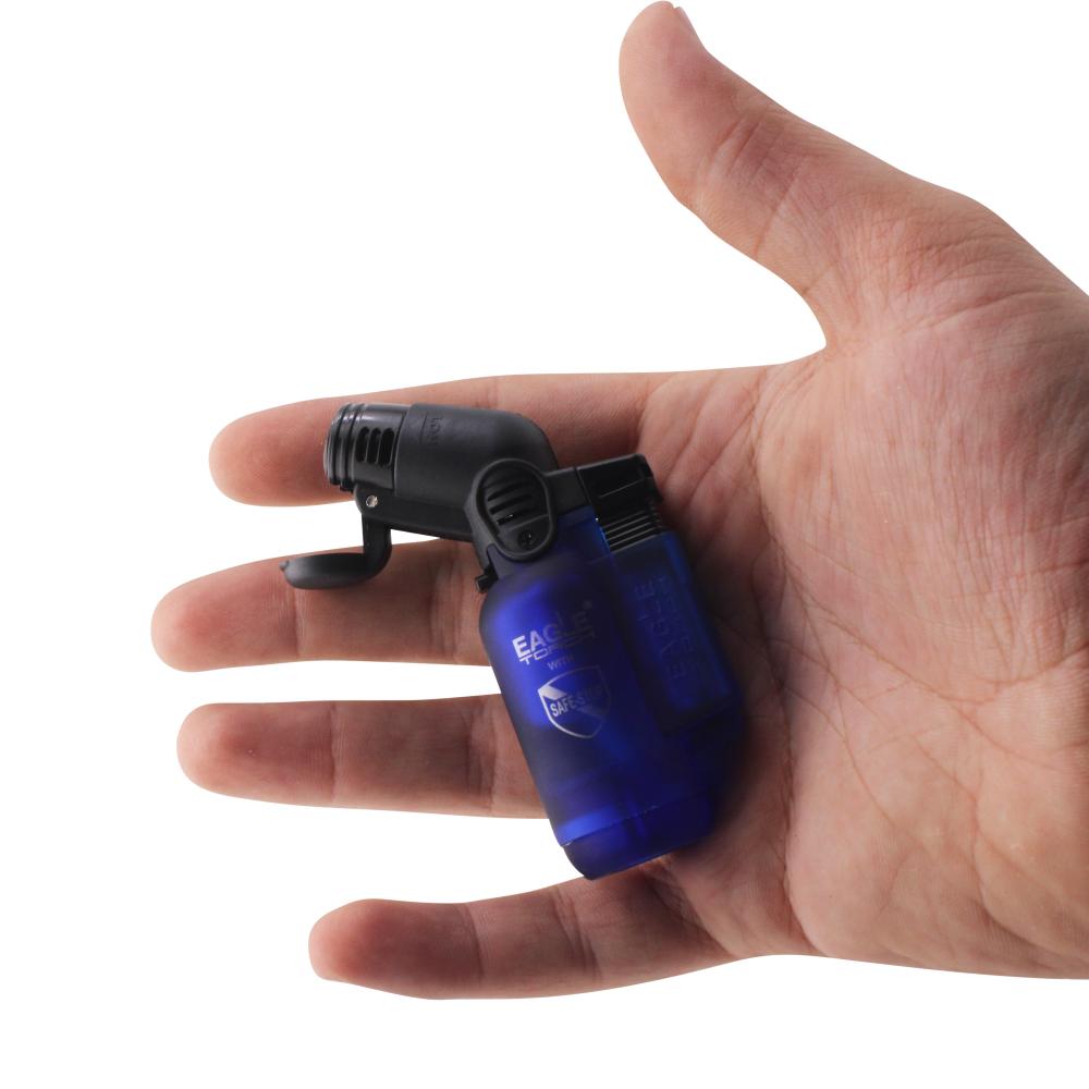 Eagle Small Transparent Single Flame Torch Lighter-Blue