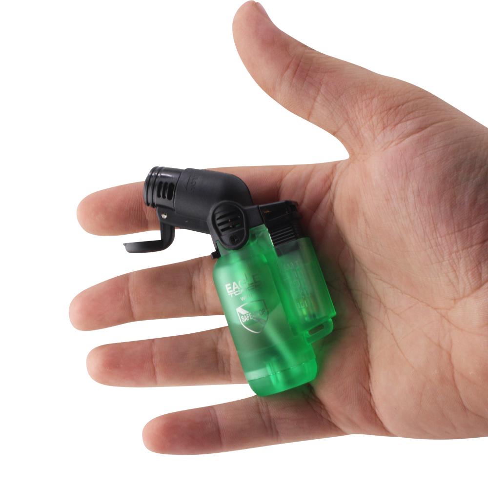 Eagle Small Transparent Single Flame Torch Lighter-Green