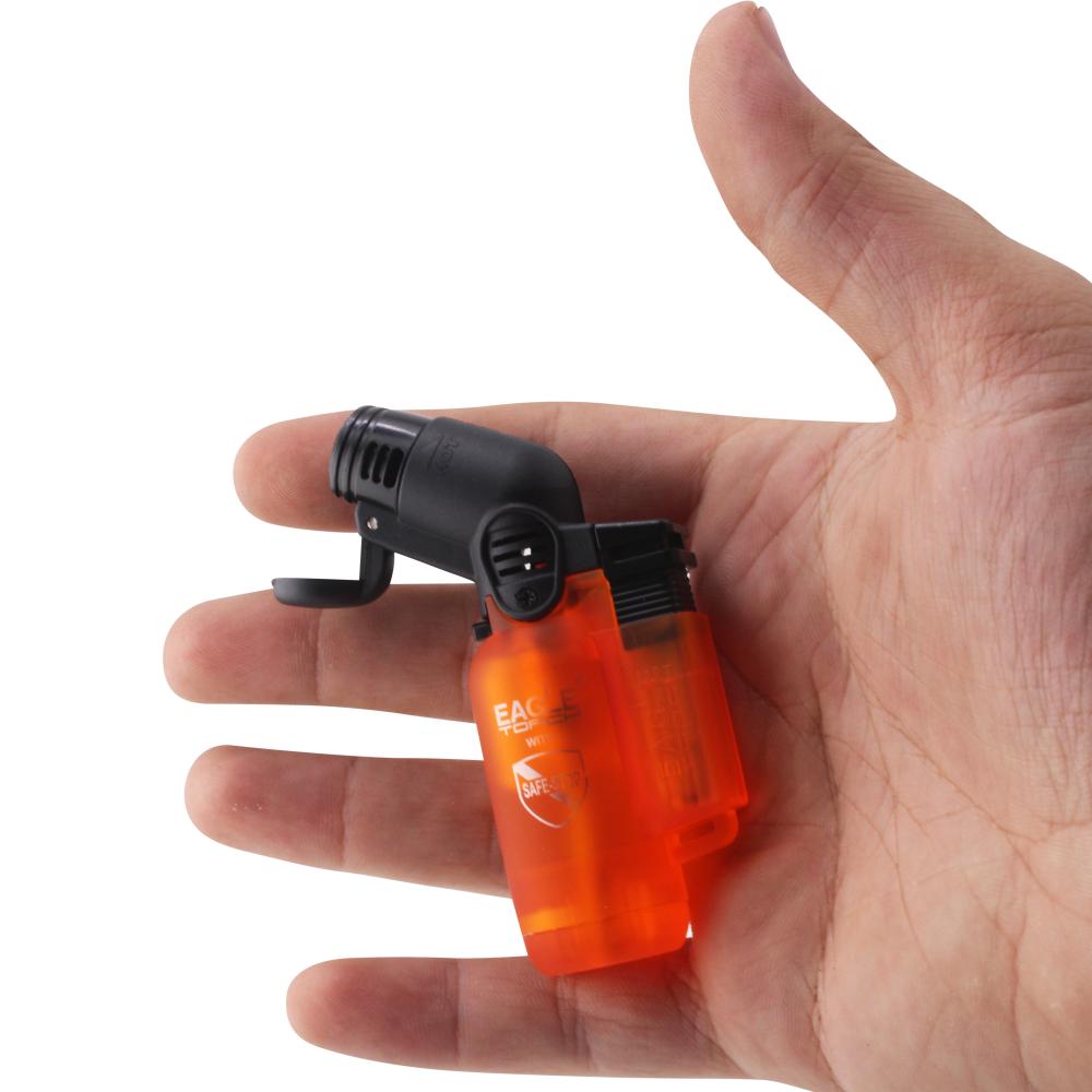 Eagle Small Transparent Single Flame Torch Lighter-Orange