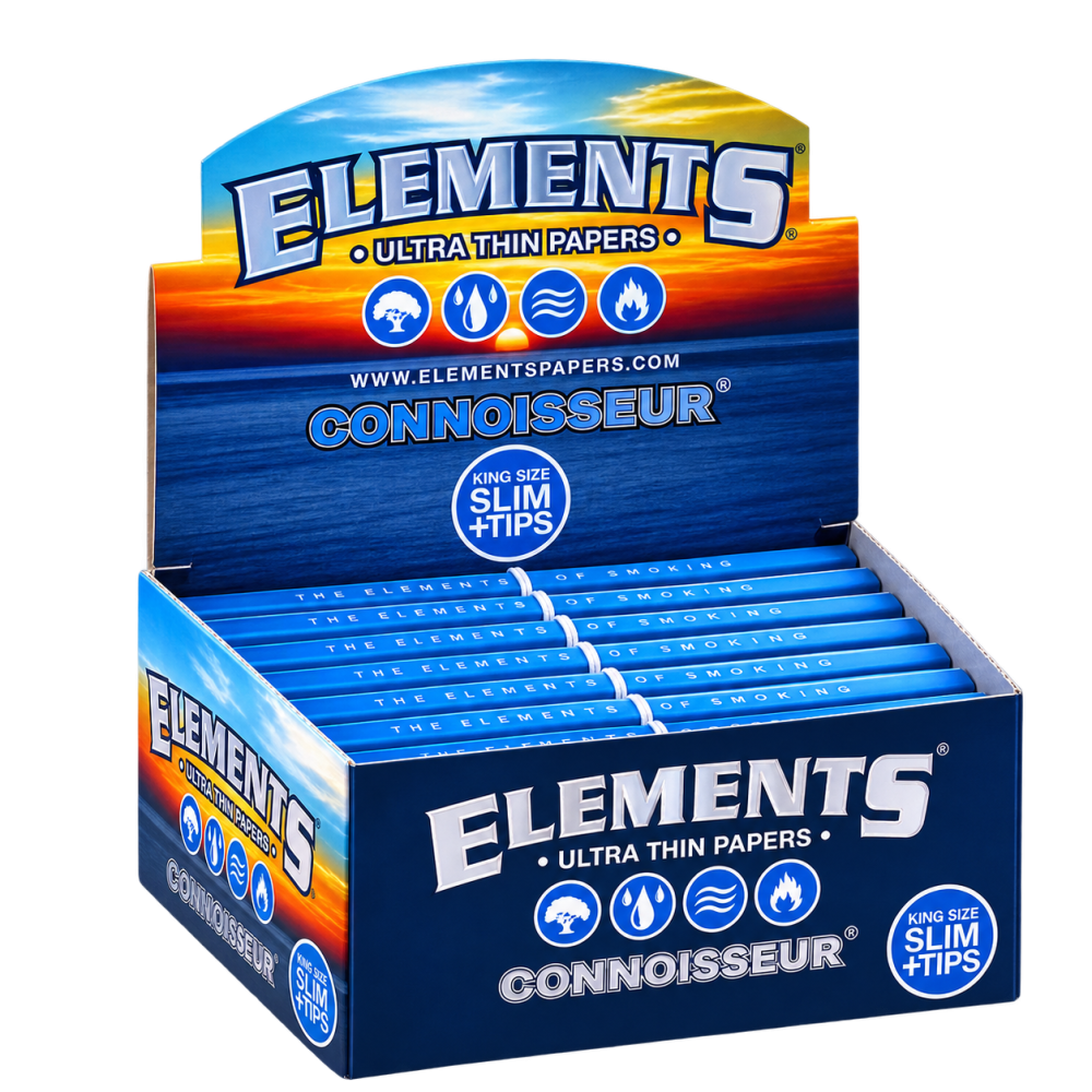 ELEMENTS Ultra Thin Papers Connoisseur King Size+Tips Pack 24