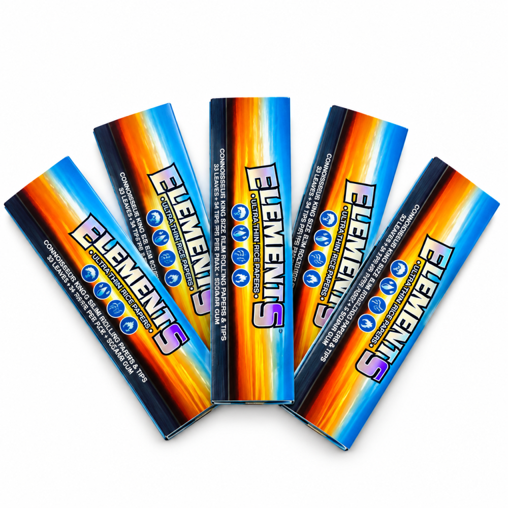 ELEMENTS Ultra Thin Papers Connoisseur King Size+Tips Pack 5