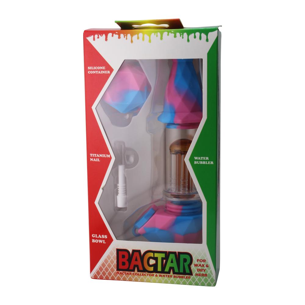 Elite Print With Perc Silicone Nectar Collector Set-Blue and Pink