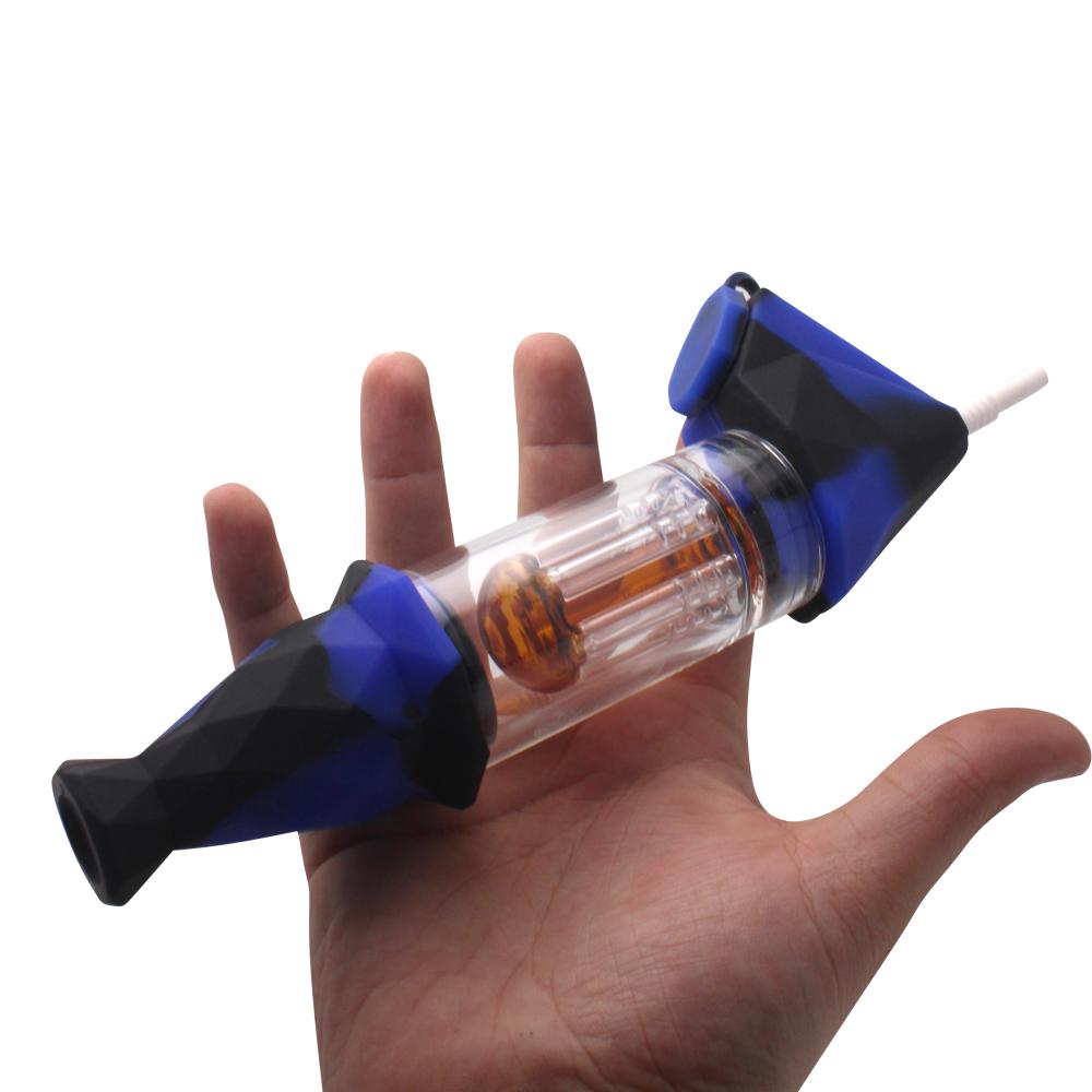 Elite Print With Perc Silicone Nectar Collector Set-Dark Blue