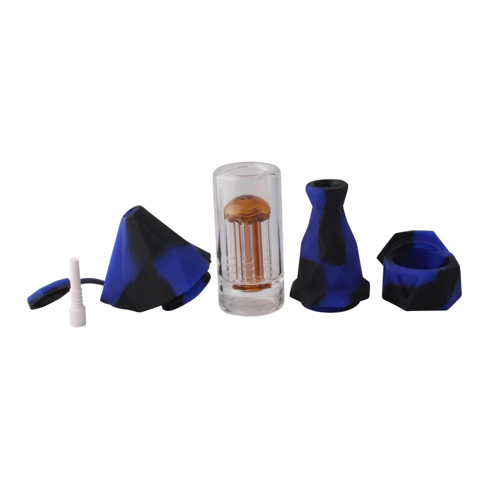 Elite Print With Perc Silicone Nectar Collector Set-Dark Blue