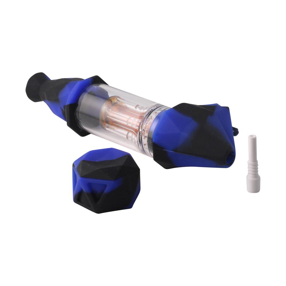 Elite Print With Perc Silicone Nectar Collector Set-Dark Blue