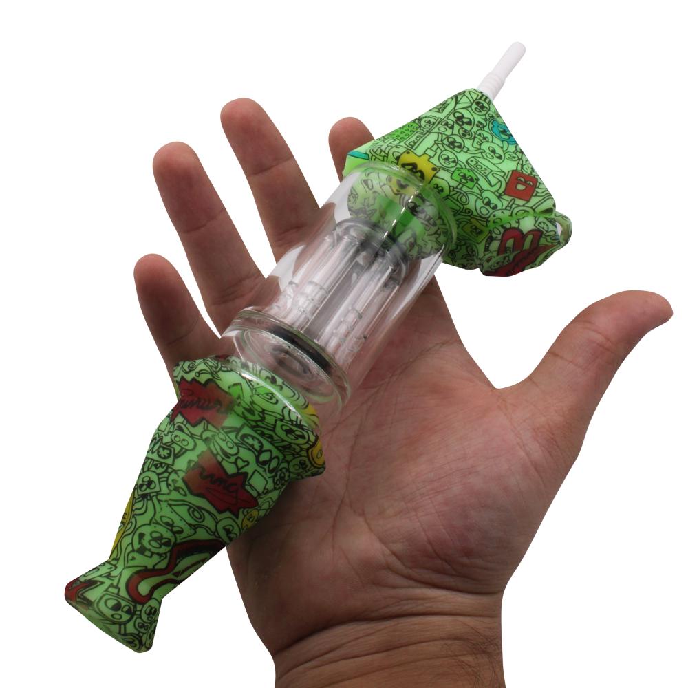 Elite Print With Perc Silicone Nectar Collector Set-Green