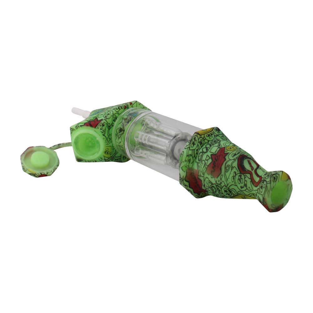 Elite Print With Perc Silicone Nectar Collector Set-Green