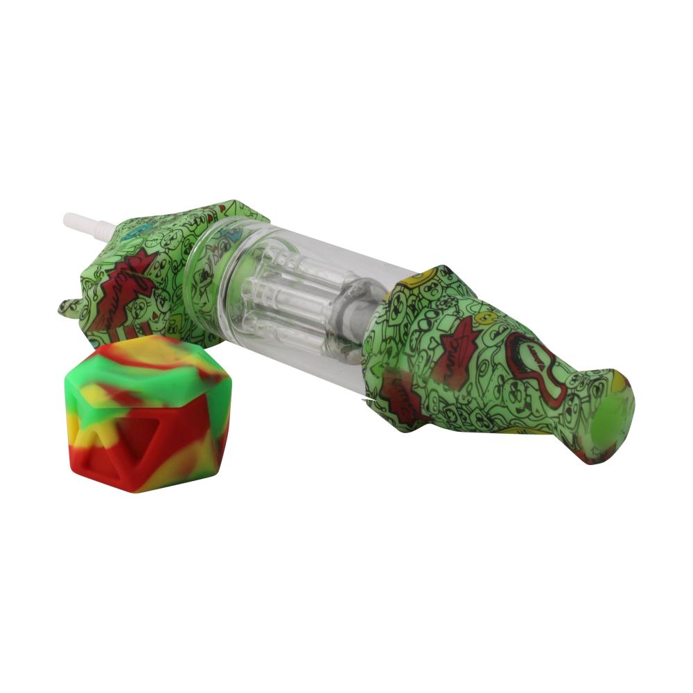 Elite Print With Perc Silicone Nectar Collector Set-Green