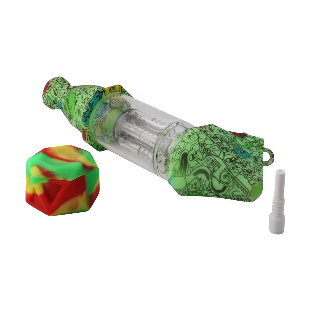 Elite Print With Perc Silicone Nectar Collector Set-Green