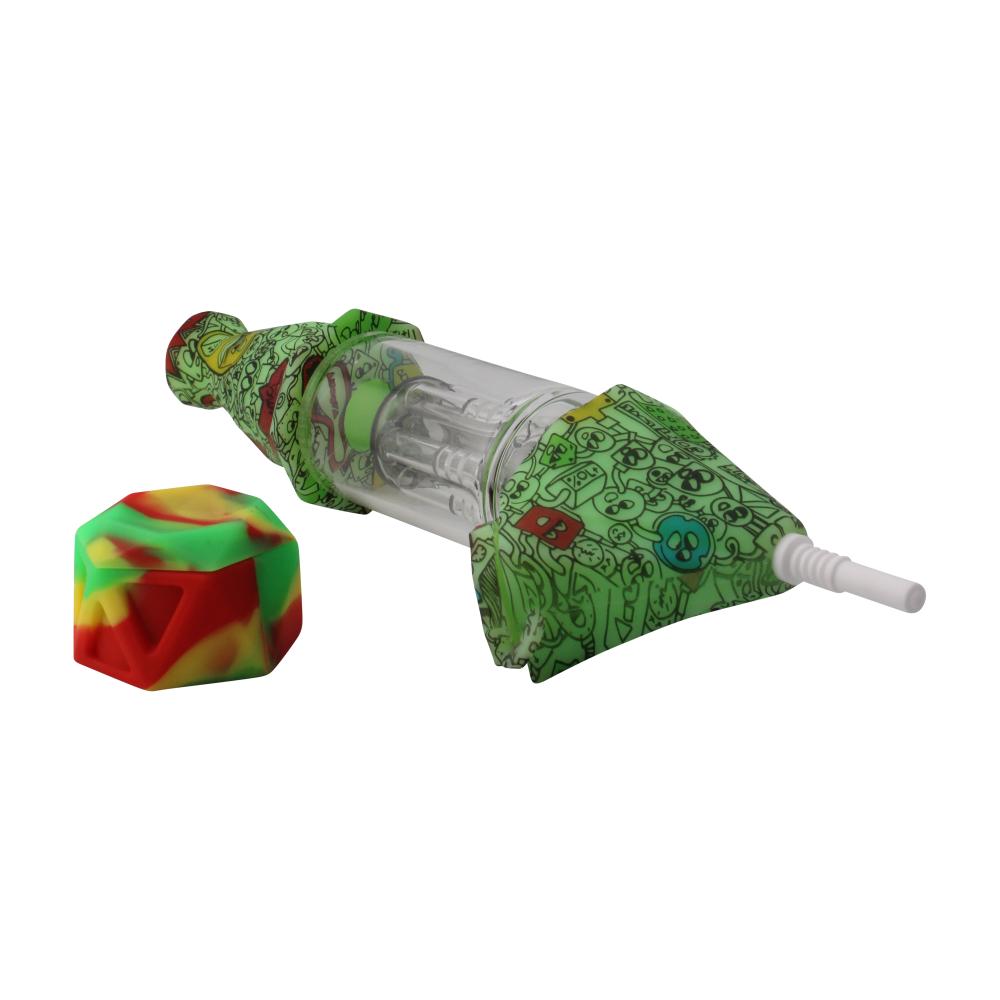 Elite Print With Perc Silicone Nectar Collector Set-Green