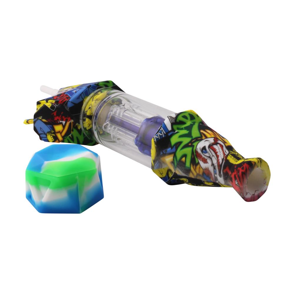 Elite Print With Perc Silicone Nectar Collector Set-Mix Blue